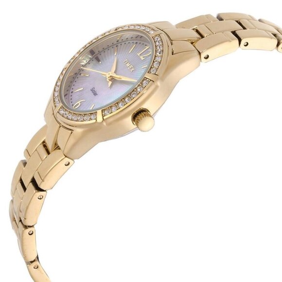 NWT Authentic Timex Trend Crystal Mother of Pearl Dial Women's Watch - Picture 2 of 3